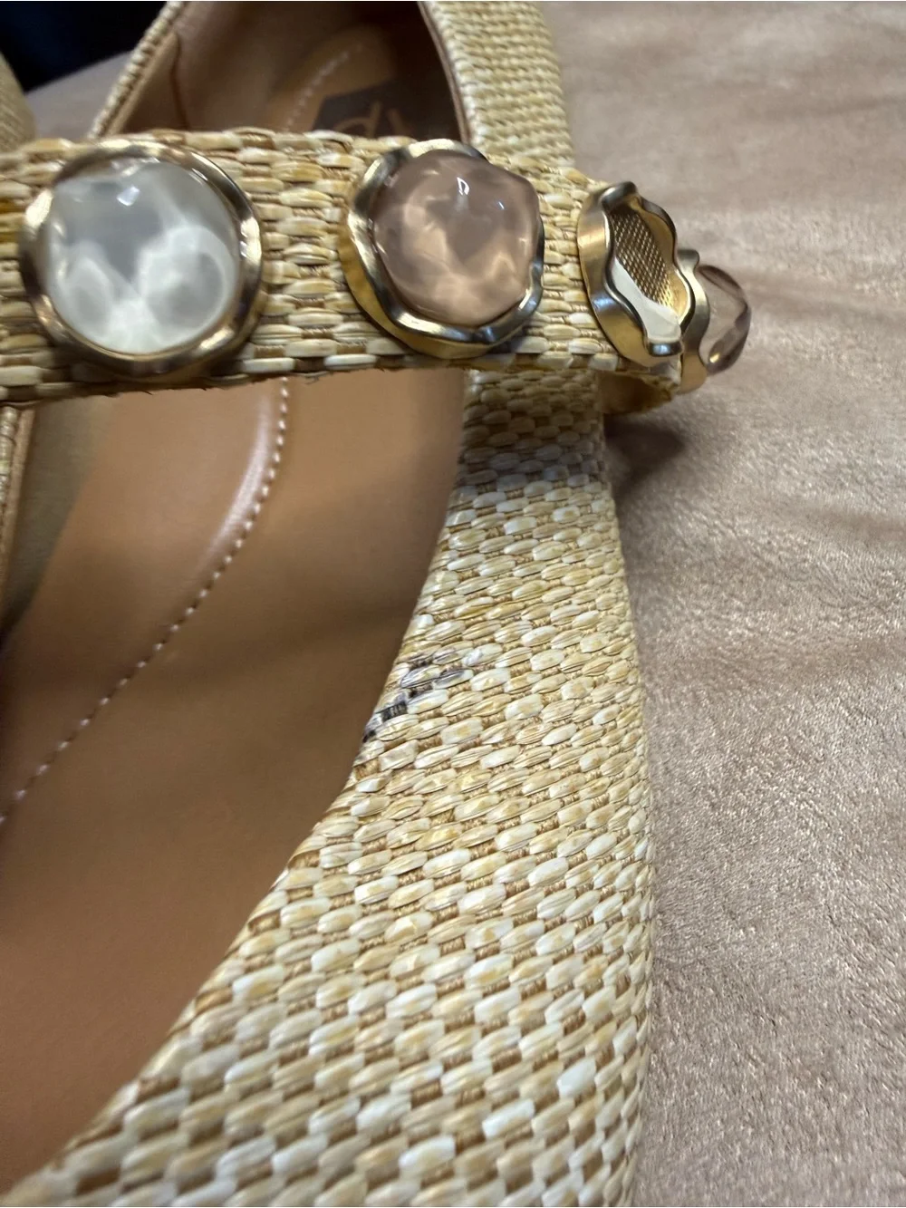 DV DOLCE VITA Mission Jewel Raffia Mary Jane Flats - Size 8